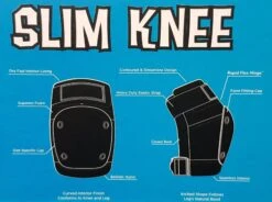 187 - Slim Knee Pad - Black -Roller Sports 187 DerbySlimKneeFeatures