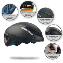 Cádomotus Omega Aero Helmet - Matte Black -Roller Sports CadomotusOmegaHelmet MatteBlack 2
