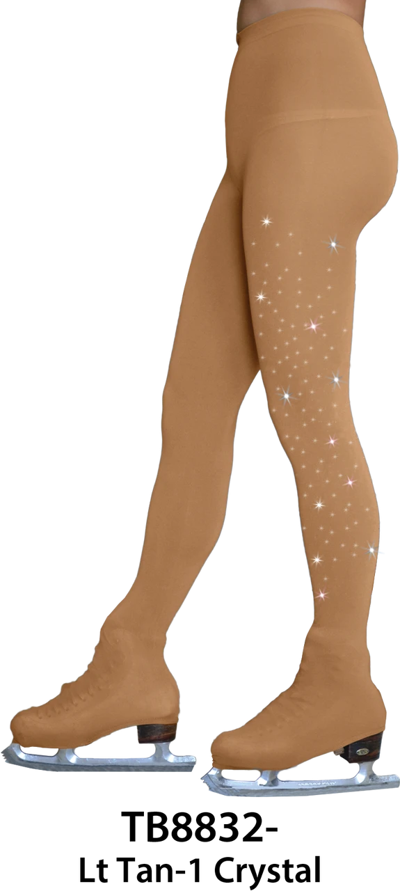 ChloeNoel - Over The Boot Skating Tights With Crystals (Light Tan) 3 ChloeNoel - Over The Boot Skating Tights With Crystals (Light Tan)