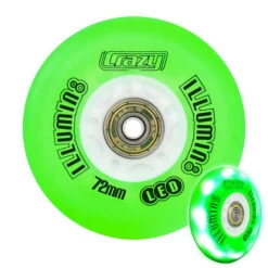 Crazy - Illumin8 Light Up LED Inline Wheel -Roller Sports Crazy Illumin8Inline Green