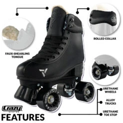 Crazy - Jam Pop Adjustable Quad Skates - Black -Roller Sports Crazy JamPop Black 4