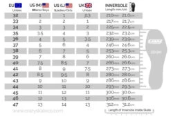 Crazy - Zoom Quad Skate -Roller Sports Crazy Zoom SizeGuide