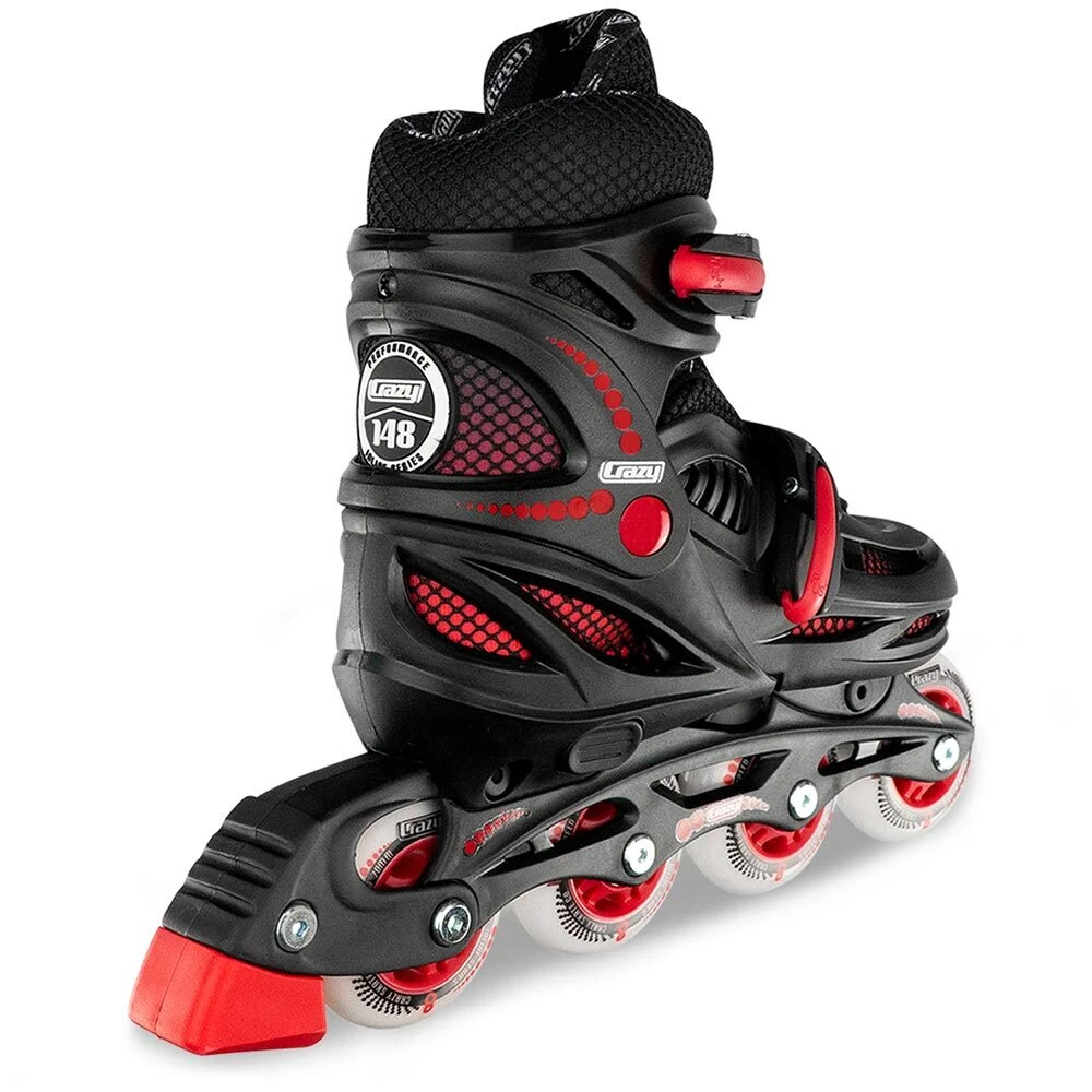 Crazy - 148 Adjustable Inline Skate - Black / Red 4 Crazy - 148 Adjustable Inline Skate - Black / Red - Image 2