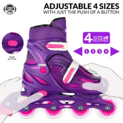 Crazy - 148 Adjustable Inline Skate - Purple Glitter -Roller Sports Crazy148purple 3