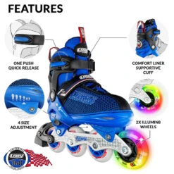 Crazy - 168 Adjustable Inline Skate - Blue -Roller Sports Crazy168 BlueFeatures