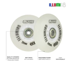 Crazy - Illumin8 Light Up LED Inline Wheel -Roller Sports CrazyIlluminateInlineWheel White