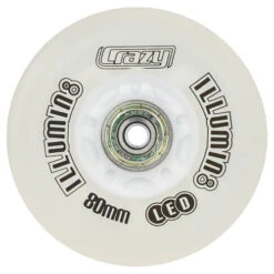Crazy - Illumin8 Light Up LED Inline Wheel -Roller Sports CrazyIlluminateLEDInlineWheel White 80mm