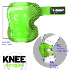 Crazy - ProteXion Kids - Tri Pack -Roller Sports Crazy Protexion Kids Knee Green