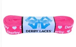 Derby Laces - Ultimate Waxed Laces -Roller Sports DerbyLaces HotPink HeartDerby
