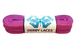 Derby Laces - Ultimate Waxed Laces -Roller Sports DerbyLaces PurpleandHotPinkStripe