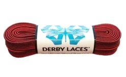 Derby Laces - Ultimate Waxed Laces -Roller Sports DerbyWaxedLaces BlackRedStripe