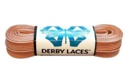 Derby Laces - Ultimate Waxed Laces -Roller Sports DerbyWaxedLaces OrangeandWhiteStripe