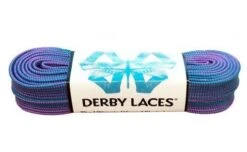 Derby Laces - Ultimate Waxed Laces -Roller Sports DerbyWaxedLaces TealadPurpleStripe