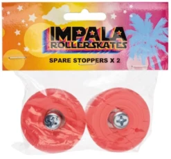 Impala - 2 Pack Stoppers - Red / Pink / Aqua / Holographic Glitter / Pastel Yellow / Rose Gold -Roller Sports Impala 2PackStoppers Red Main
