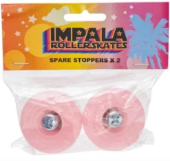 Impala - 2 Pack Stoppers - Red / Pink / Aqua / Holographic Glitter / Pastel Yellow / Rose Gold -Roller Sports Impala 2Stop Pink 1
