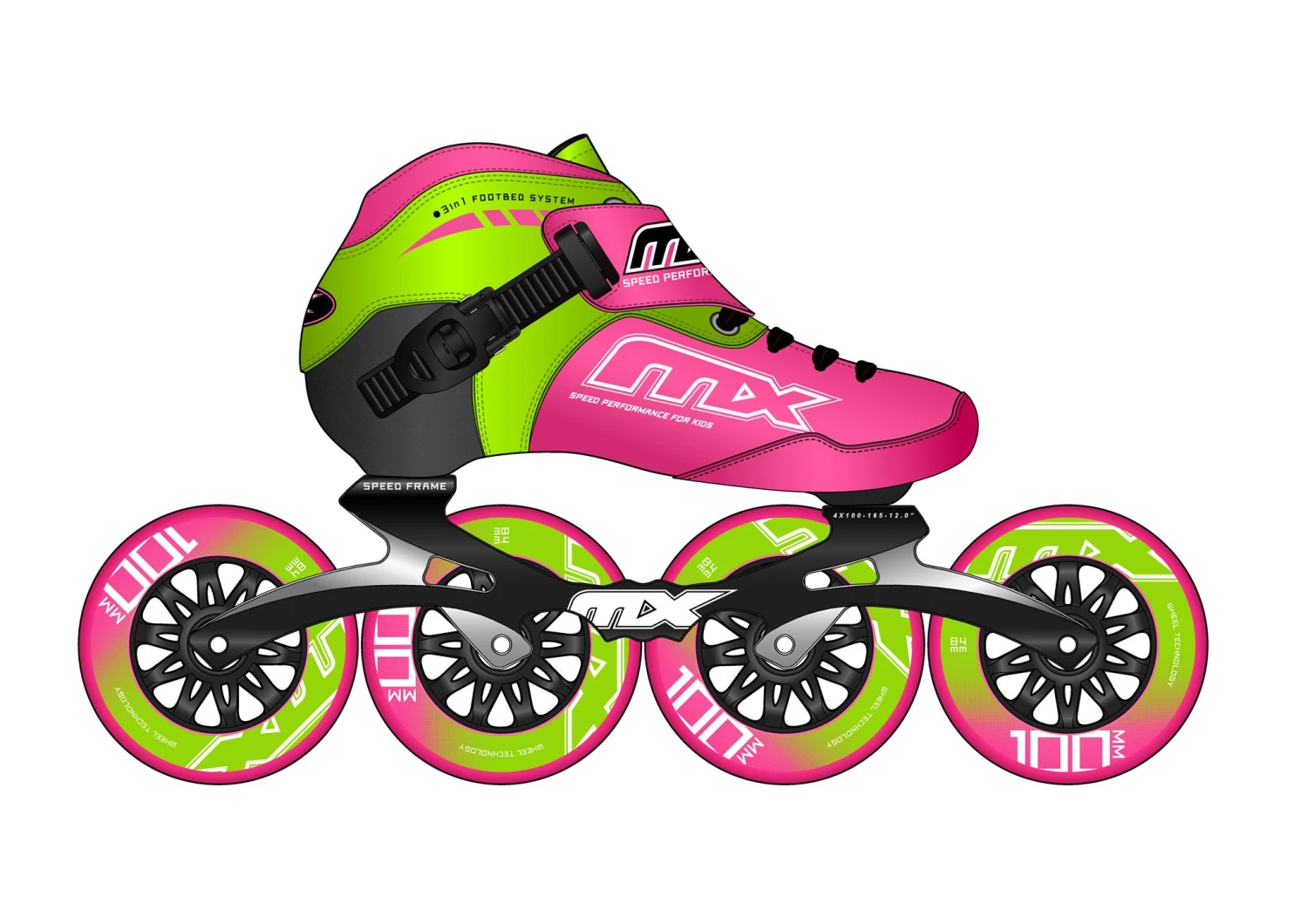 MX-J Speed Skate Package - Pink (Junior) 4 MX-J Speed Skate Package - Pink (Junior) - Image 2