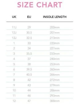 Rio Roller - Rose Black Skates -Roller Sports RioRoller SizeChart