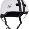 S-One Lifer Helmet - Gloss White / Black Stripes (CJ Collins Edition) -Roller Sports S One Lifer CJCollins WhiteGloss BlackStripes