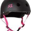 S-One Lifer Helmet - Matte Black With Pink Straps 2 S-One Lifer Helmet - Matte Black With Pink Straps -Roller Sports S OneLifer MatteBlackPinkStraps 1
