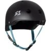 S-One Lifer Helmet - Lit Undialed Black Matte/Light Blue Straps (AUS/NZ Certified) -Roller Sports S OneLiferLit BlackLightBlue