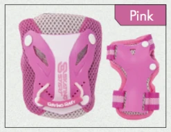 SS - Kids Pro Protective Pads Set -Roller Sports SkatingStartProtectionSet Pink
